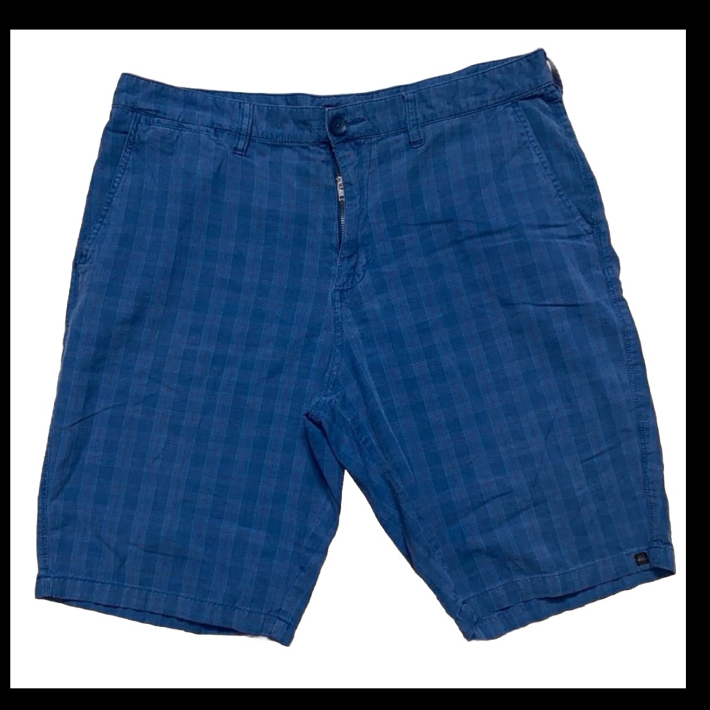 Quiksilver Board Shorts Mens Size 34 Blue PlaidPreowned Quiksilver Board Shorts Mens Size 34 Blue PlaidPreowned